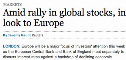 Detail of a headline on the IHT website
