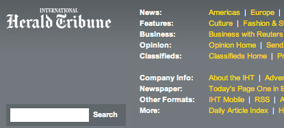 Detail shot of the IHT footer